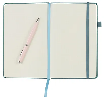 Книга для записей А5 120л кл. "IN JOY. №4" 7БЦ, иск.кожа, трафаретн.печать, тонир.форзац, скругл.углы, ляссе, резинка, петля д/ручки, карман на задн.форзаце - фото 4