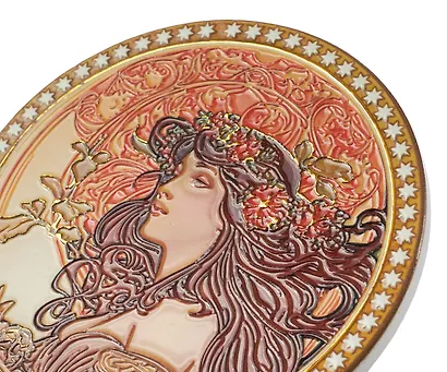 Подставка под кружку Девушка с красными цветами в волосах (керамика) (10,5см) (ПВХ бокс) (12-07650-789) - фото 3