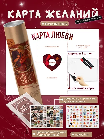Карта любви: путь к идеальным отношениям (карта желаний в тубусе) - фото 3