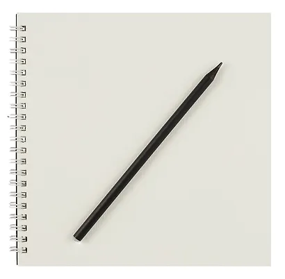 Скетчбук 195*195 20л "Handmade" акварел. бумага, 200г/м2, черный дизайнерский картон, тиснение фольг. серебро, евроспираль - фото 2