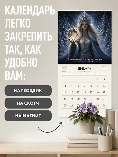 Мой лучший год. Календарь настенный на 2027 год с нейрокодами от Екатерины Тур (300х300 мм) - фото 5