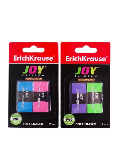 Ластик 02шт "Joy Rainbow" блистер, Erich Krause - фото 1
