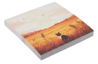 Блок бумаги 90*90 самоклеящийся 100л "Котик в поле", инд.уп., подвес - фото 2