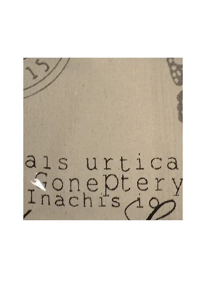 Отрез льна, 48*45 см, в пакете без подвеса, крупные бабочки - фото 1