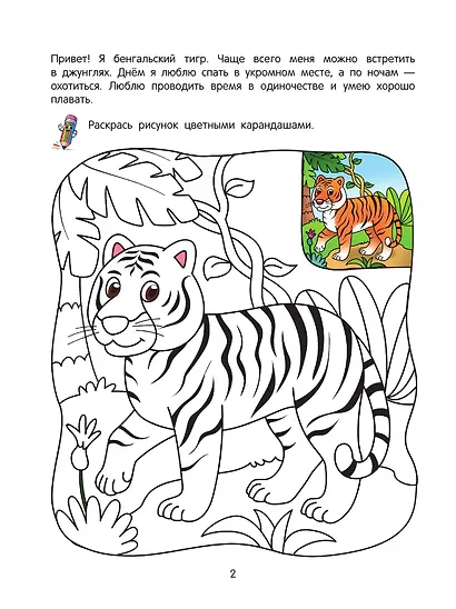 Джунгли: познавательная раскраска - фото 4