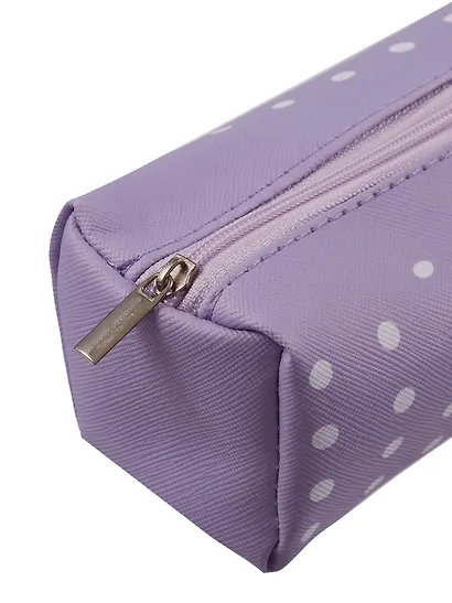 Пенал-косметичка на молнии, из ткани, с подкладкой "Lavender", светло-сиреневый в горошек, Yoi - фото 9