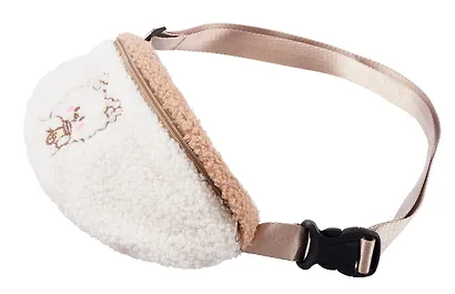 Сумочка-бананка Kawaii Мишка (белая) (иск.мех-барашек) (22х15) (12-38092-202405-B13) - фото 2