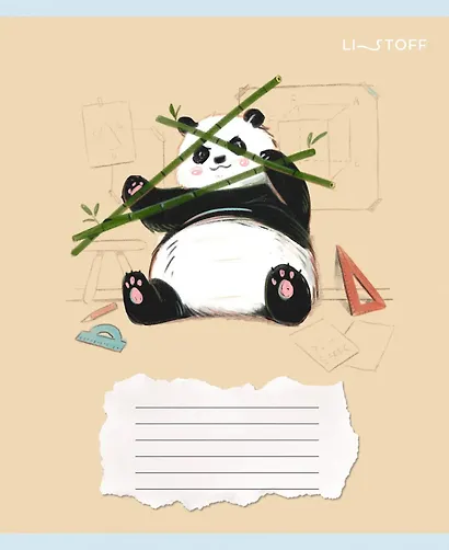 Тетрадь 18л лин. "Панда" мел.картон, офсет 60г/м2, поля, ассорти - фото 2