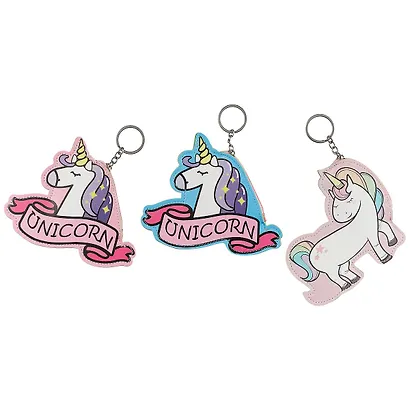 Кошелек на молнии плоский Единорог с закрытыми глазками (ПВХ) (14×12) (12-10832-4) - фото 2