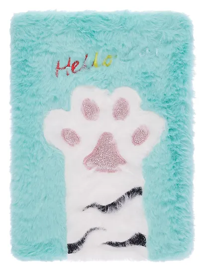 Книга для записей А5 96л лин. "Лапка" с мехом, ассорти - фото 1