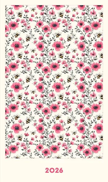 Ежедневник датированный 2026 год, А6, 80 листов, "Пчелы в кустах" - фото 1