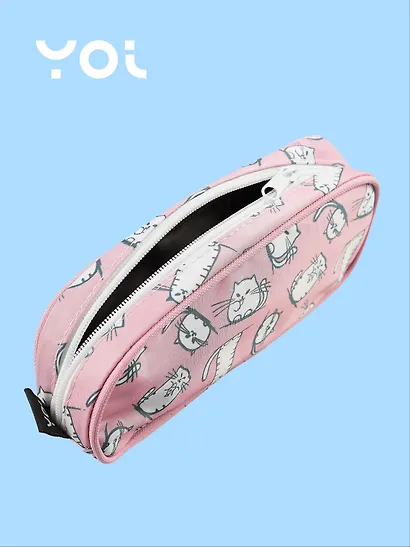 Пенал корпусный "Белые коты", ткань - фото 3