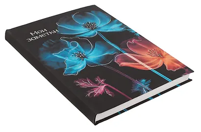 Книга для записей А5 128л кл. "Мир цветов" инт.переплет, мат.лам. soft-touch, тисн.фольгой, офсет - фото 2