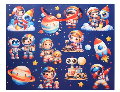 Пакет А3+ 40*50*25 "Космонавты" дет., бум.мат.ламинат - фото 3