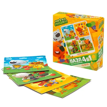 Пазл ORIGAMI Набор.4в1 9-16-25-36эл. "МиМиМишки. Лакомый кусочек" 03514 - фото 6