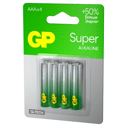 Батарейка GP Super G-Tech AAA (LR03) 24A алкалиновая, BC4 - фото 3