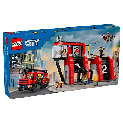 LEGO City: Пожарная станция с пожарной машиной, 843 детали (60414) - фото 2