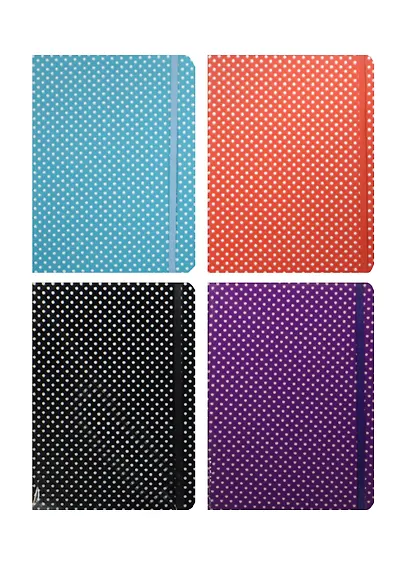 Книга для записей А5 80л "Горох" карт.обл с ПВХ покрытием, на резинке, тонир. срез, ассорти - фото 1