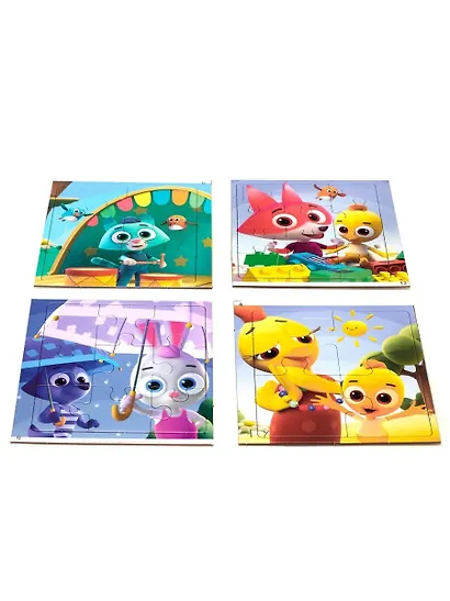 Цветняшки. Пазл 4в1 «Друзья» (4-6-9-12 элементов) (07456) (150х140) - фото 4