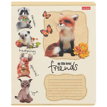 Тетрадь в линейку Hatber, "Пушистые зверушки", 12 листов, в ассортименте - фото 3