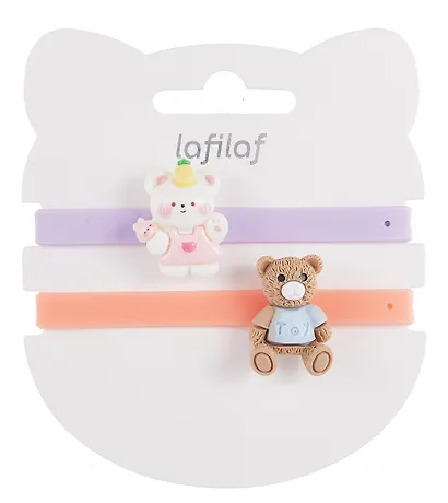 Набор парных браслетов Мишка и Котик (силикон) (12-04407-B81) (Lafilaf) - фото 6