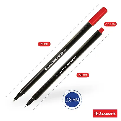 Ручки капиллярные 10 цветов "Fine Writer 045" 0,8 мм, Luxor - фото 7