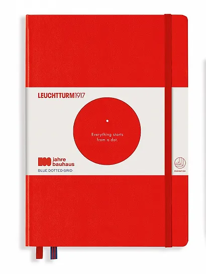 Книга для записей A5, 125 листов в точку "Bauhaus Edition", твердая обложка, красный, Leuchtturm1917 - фото 1