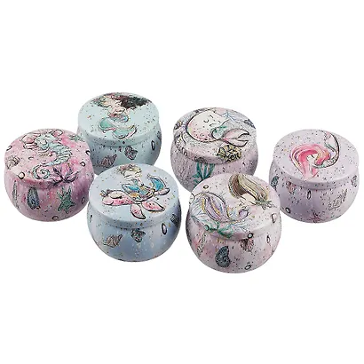 Шкатулка круглая Море (пастель с золотом) (металл) (7см) (12-09412-03563-36) - фото 5