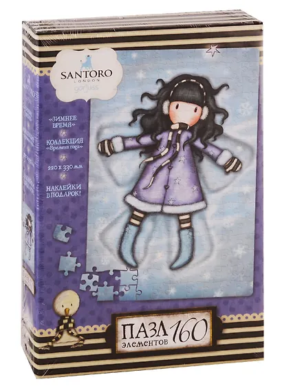 Пазл ORIGAMI Санторо 160Эл Зимнее время + наклейки 04775 - фото 1