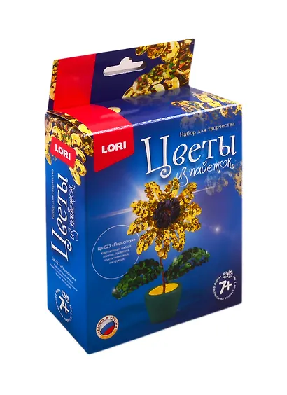 Набор для творчества LORI Цветы из пайеток Подсолнух Цв-023 - фото 1