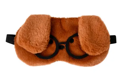 Маска для сна «Собачка коричневая в очках», плюш, Lafilaf - фото 2