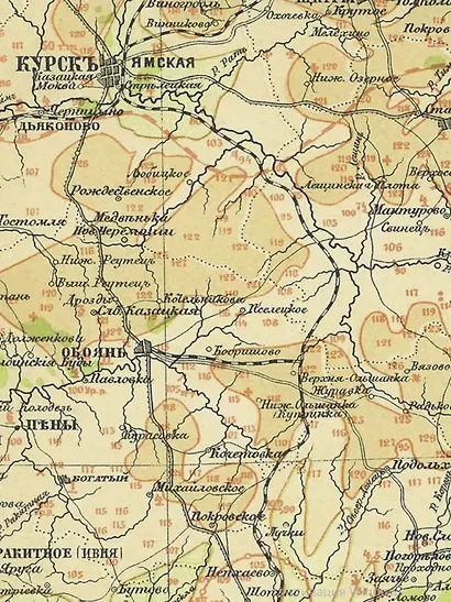 Карта-ретро Курской губернии, состояние на 1864 г., в картонном тубусе с подвесом - фото 2