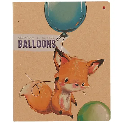 Тетрадь в клетку Альт, "Зверушки и шарики", 48 листов, в ассортименте - фото 3