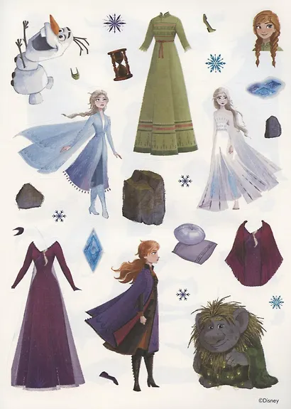 Развивающая книжка с многоразовыми наклейками № МН 2004 "Холодное сердце 2. Новое приключения" - фото 2