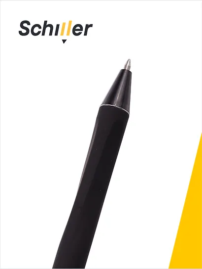 Гелевая ручка чёрная автоматическая 0,7 мм, Black matte, Schiller - фото 2