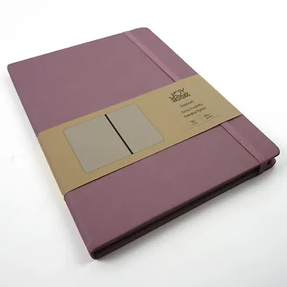 Книга для записей А4- 96л кл. "Joy Book. Розовая вуаль" иск.кожа, тонир.блок, скругл.углы, ляссе, резинка - фото 4