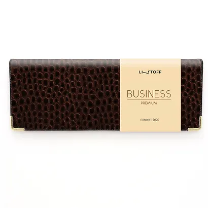 Планинг дат. 2026г. 56л "Business Premium. Lizard" бордо, 7Б, тв.переплет, настольный, иск.кожа, обл.поролон, евроспираль, съемный тонир.блок, мет.уголки, инд.уп - фото 2
