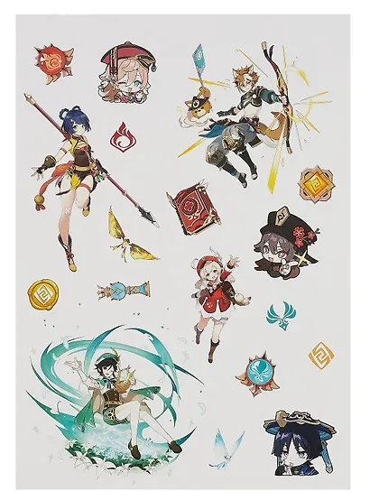 Геншин. Творческий блокнот cо стикерами и переводными татуировками A4. Лесные приключения - фото 10