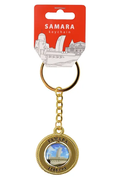 Брелок-канат золотой Стелла Ладья,Герб (металл) (Самара) (127G18K-55-1-55-3) - фото 1