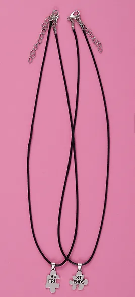 Набор парных кулонов «Пазлы Best friends», текстиль, металл, Lafilaf - фото 2