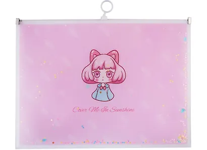 Папка на молнии А4 "Девочка" пластик, с расширением, сыпуч.блестки, ассорти - фото 5