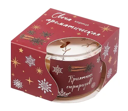 Свеча ароматическая в подарочной упаковке Корица (12-7516-2L) - фото 1
