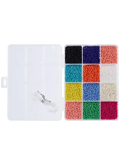 Набор бисера для рукоделия (12 цв.) (пласт. коробка) (упаковка) (Арт. 11-5039-8508) (SXLT) - фото 7