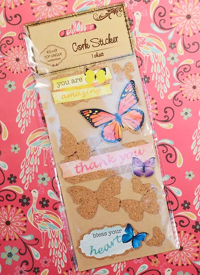 Стикеры пробковые бабочки (D26000681B) - фото 2