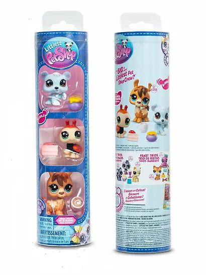 Игровой набор Littlest Pet Shop, "Три друга Сладкоежки", 3 фигурки Божья коровка Лама и Медвежонок, подарочный туба, 4+ - фото 1