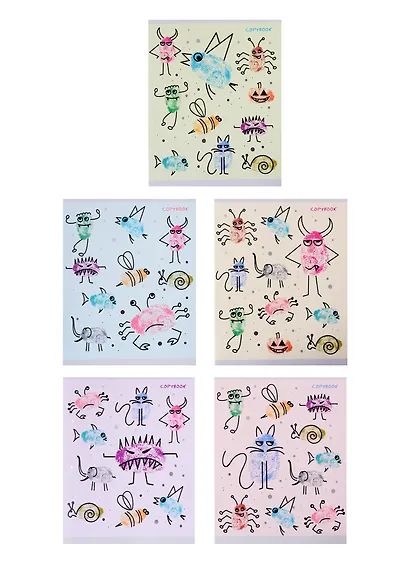 Тетрадь в клетку Unnika, "Забавные отпечатки", 48 листов, в ассортименте - фото 4