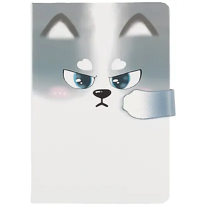 Блокнот с фигурной магнитной застежкой-лапкой Мордочка собачки (256стр) (13х19) - фото 1