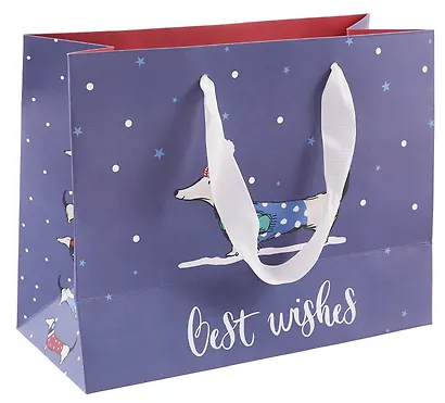 Пакет А5 18*23*10 "Новогодняя такса. Best wishes" НГ, бум.мат.ламинат - фото 3