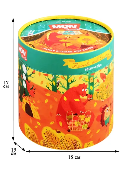 Игровой набор MON Как животные времена года встречали: пазл 50 эл. и карточки с заданиями - фото 2