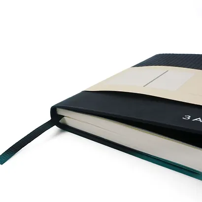 Записная книжка А6 80л кл. "Studio. Черный", иск.кожа,интегр.обл., скругл.углы, ляссе - фото 7